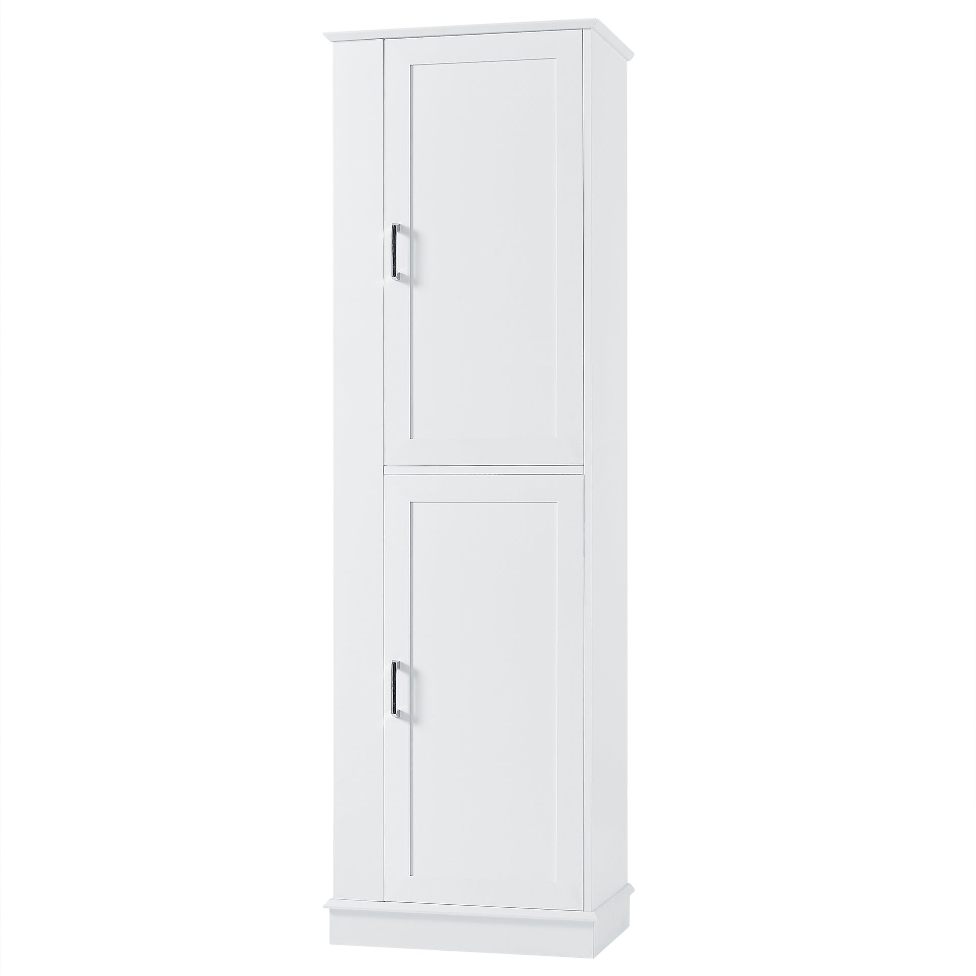 Tall Bathroom Storage Cabinet, Freestanding Storage Cabinet With Hook And Adjustable Shelf, Mdf Board, White White 2 Mdf