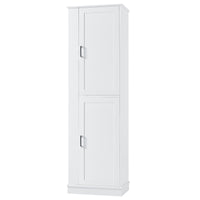 Tall Bathroom Storage Cabinet, Freestanding Storage Cabinet With Hook And Adjustable Shelf, Mdf Board, White White 2 Mdf