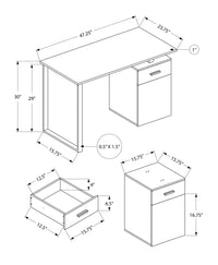 Computer Desk, Home Office, Laptop, Left, Right Set Up, Storage Drawers, 48"L, Work, Brown Laminate, Black Metal, Contemporary, Modern Brown Particle Board