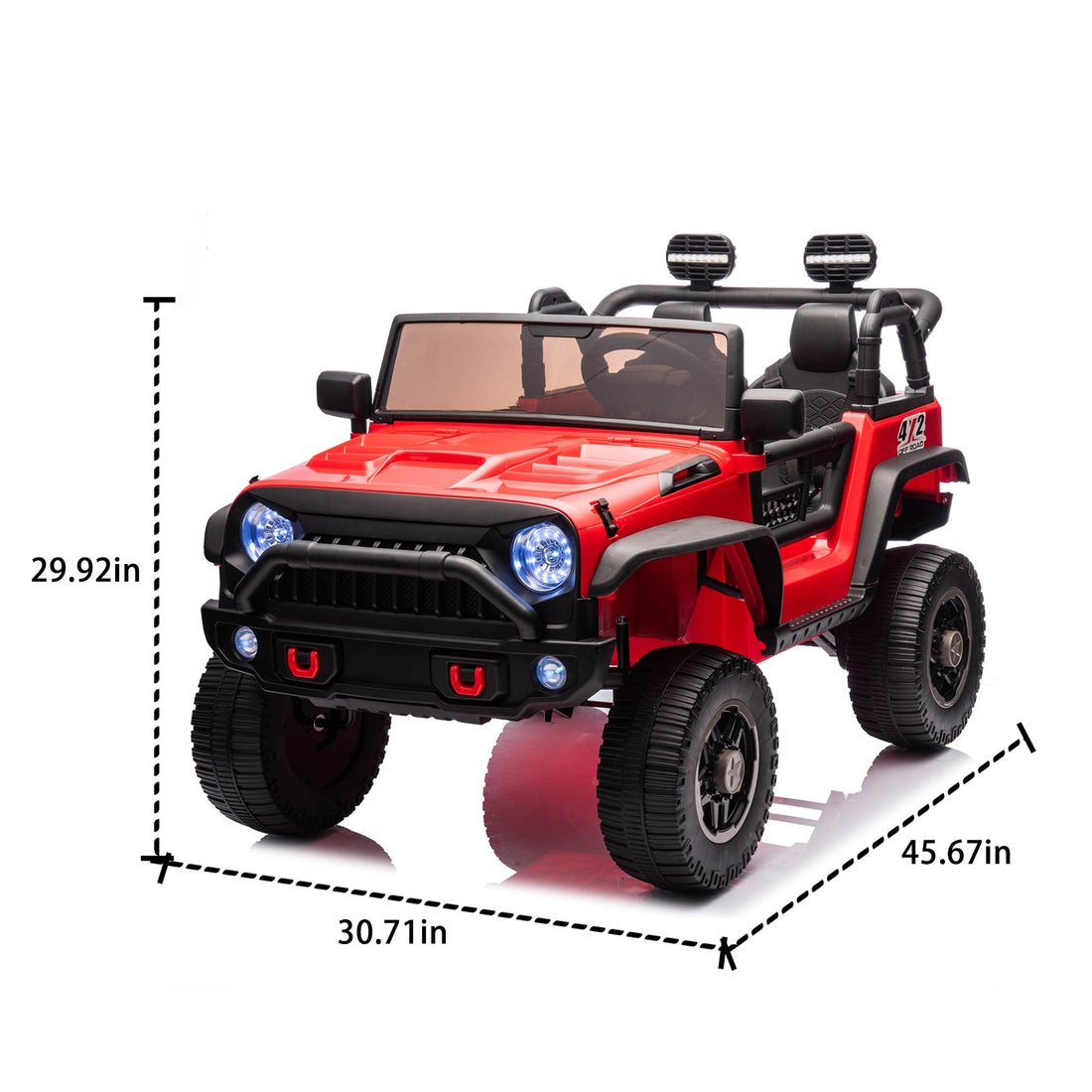 24V Two Seater Kids Ride On Truck Car W Parents Control,200W*2,Seat Width 20.28In,Four Wheel Suspension,Led Lights,Music,Mp3,Bluetooth,Two Independent Seat Belts,Suitable For Off Road For Kids Aged