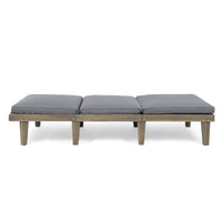 Ariana Kd Wood Chaise Lounge W Cushion Grey Wood Fabric