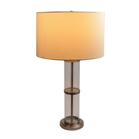 Echo Brushed Nickel Table Lamp With On Off Switch Clear Glass Body Metal Base Brushed Nickel,Clear,White Table&Floor Lamps Glass,Metal