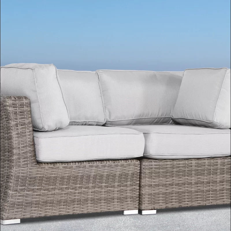 Elegant Fully Assembled 66'' Wide Outdoor Wicker Loveseat With Plush Cushions Perfect For Cozy Gatherings Grey,Grey Mix Wicker