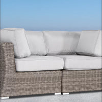 Elegant Fully Assembled 66'' Wide Outdoor Wicker Loveseat With Plush Cushions Perfect For Cozy Gatherings Grey,Grey Mix Wicker