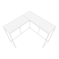 Accent Table, Console, Entryway, Narrow, Corner, Living Room, Bedroom, White Laminate, White Metal, Contemporary, Modern White Particle Board