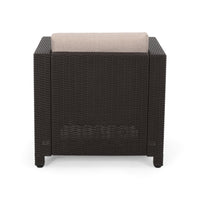 Club Chair Beige Brown Wicker