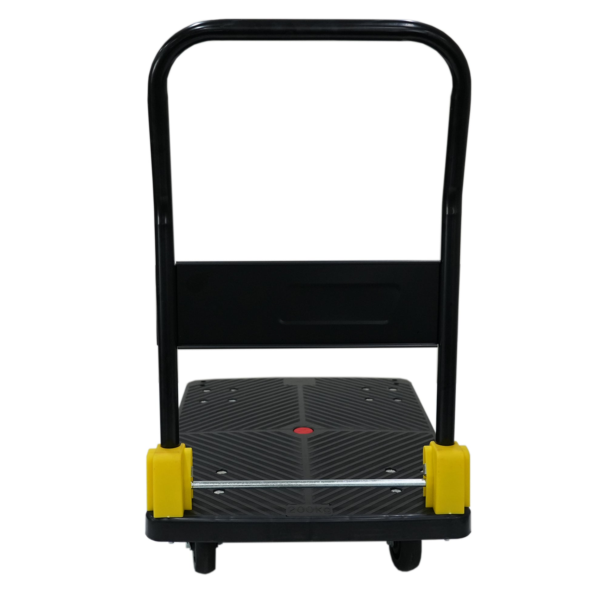 Foldable Platform Push Hand Truck Cart, 880 Lbs. Weight Capacity, 2 Swivel Brake Wheels Black Metal