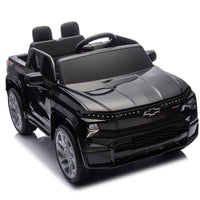 24V Kids Ride On Car W Parents Control,Licensed Chevrolet Silverado,Four Wheel Suspension,Led Lights,Bluetooth,Music,Usb,Mp3,Power Display,Speeds 2.49 3.73Mph For Kids Aged 2 5. Black 50 99 Lbs