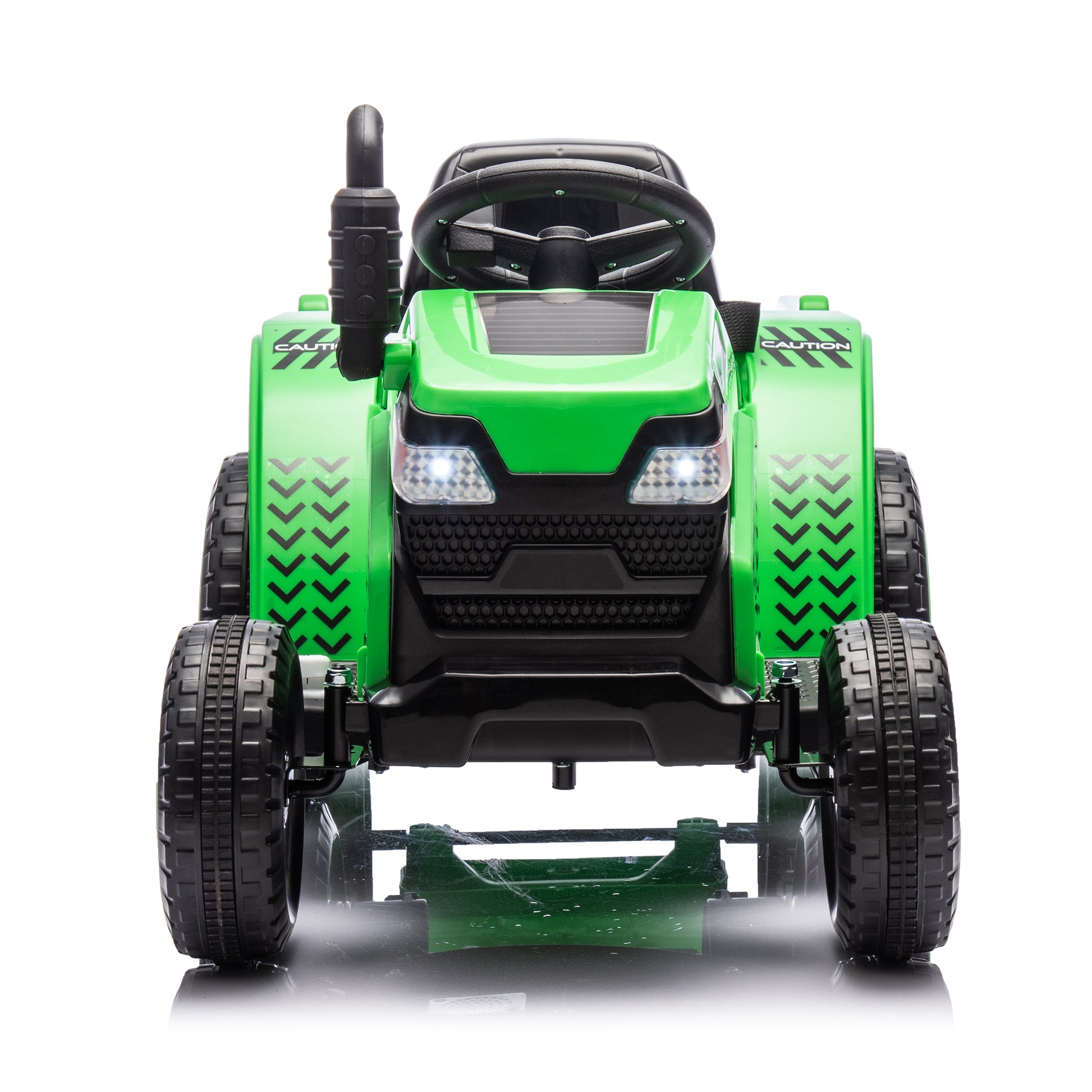 12V Kids Ride On Electric Tractor Black Knight,Kids Ride On Toy.2Wd,Non Skid Tires, Steering Wheel, Foot Pedal,With Removable Storage Tug,Light,Bluetooth,Music,Mp3,Usb,Power Display For Kids Aged 3 . Green 50 99 Lbs Polypropylene