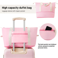 Hardshell Luggage Sets 2Pcs Bag Spinner Suitcase With Tsa Lock Lightweight 20" 28" Light Pink Abs