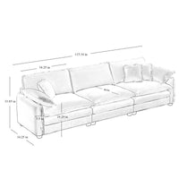 Modern Living Room Sofa 3 Pieces Set, Two 2 Seater Sofas And One 3 Seater Sofas, Upholstery Large Deep Seat Sofa With Sofat Cushion And Pillowss,Grey Corduroy Grey Corduroy 7 Seat