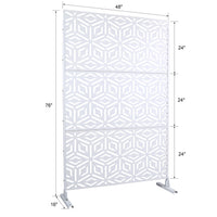 Outdoor & Indoor Privacy Screen Metal Privacy Screen 76" H 48" W, Freestanding Decorative Privacy Screen For Deck Balcony Patio, Privacy Fence Panels For Outside Lawn Garden Ps115 White White Steel
