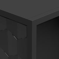 Luxurious Four Door Sideboard With Honeycomb Patterned Doors, Offering Large Storage For Study,Entrance And Living Room Black Primary Living Space American Design Mdf