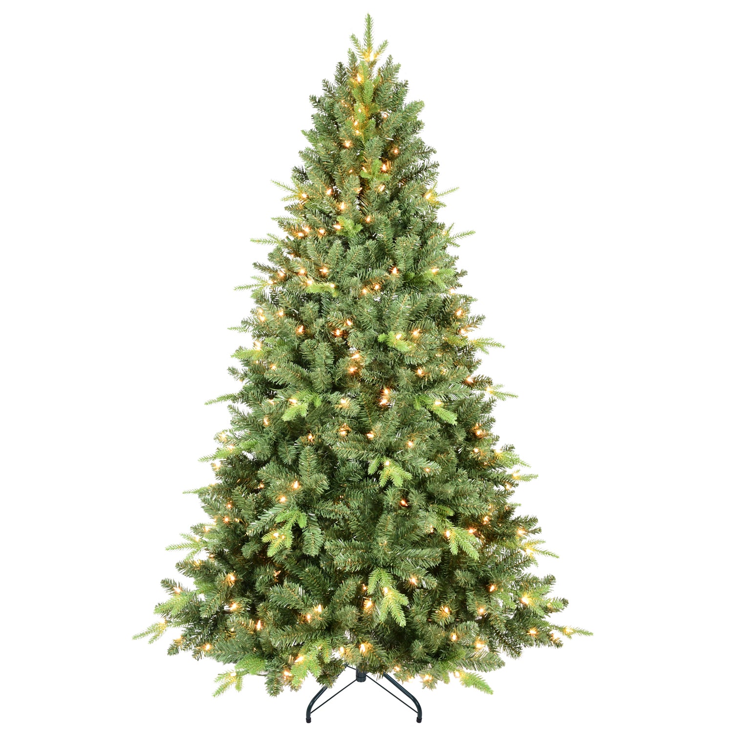 9Ft Artificial Christmas Tree With 3509 Pe&Pvc Mixed Branch Tips, Prelit Hinged Premium Spruce Fake Xmas Trees, Hinged Branch & Foldable Base, Green Green Polyethylene