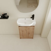 23" Freestanding Bathroom Vanity With Sink, Soft Close Doors Imitative Oak Bathroom Modern Plywood