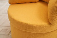 029 Teddy Fabric Swivel And Storage Chair With Back Cushion For Living Room,Yellow Yellow Primary Living Space Modern Foam Teddy