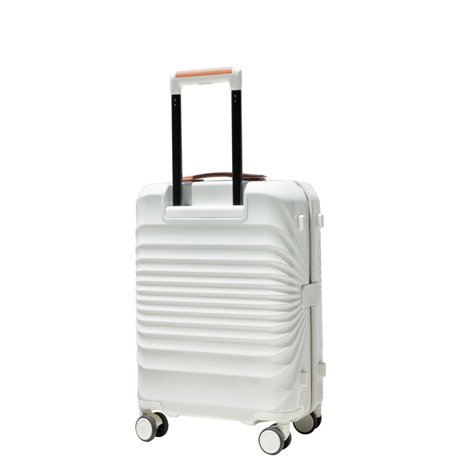 28" Luggage Lightweight Suitcase Tsa Lock Usb Port Luggage Wheel Lock Artificial Leather Top Handle Spinner Wheels Creamy White Creamy White Abs Pc