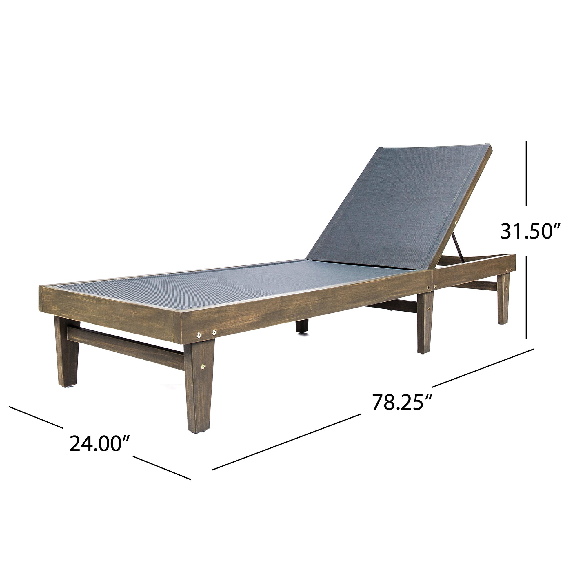 Summerland Chaise Lounge Dark Grey Mesh Dark Grey Aluminum