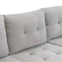 83.4" L Shaped Sofa Sectional Couch Sofa Bed With Two Usb Ports, A Movable Ottoman And A Reversible Chaise Lounge For Living Room, Grey Grey Foam Chenille 5 Seat