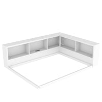 Metal Full Size Daybed With Storage Cabinets And Usb Ports, White Full White Metal