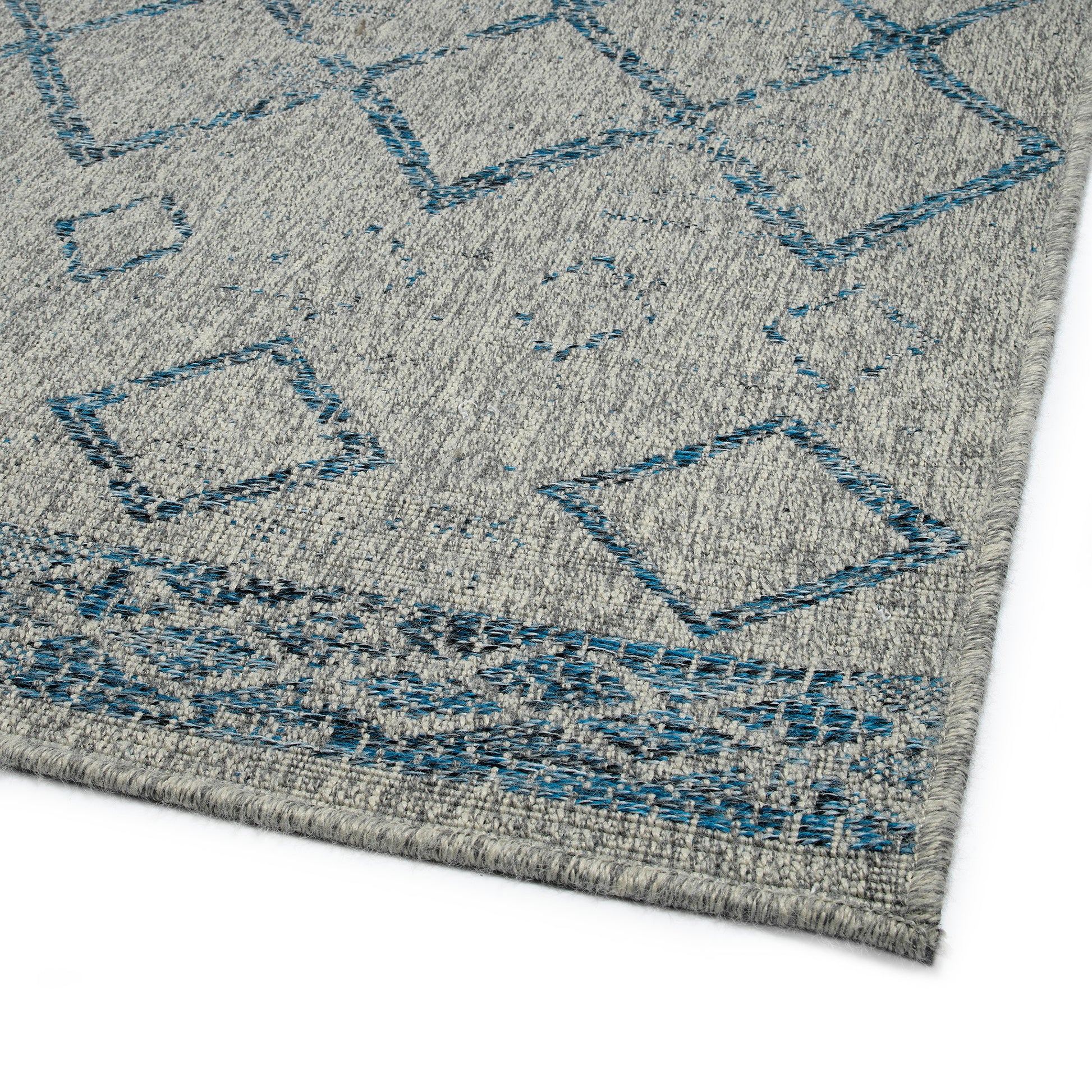 Modern, Transitional, Geometric, Southwestern, Textured High Low Cut & Loop 5'3" X 7'6" Rectangle Area Rug Grey Polypropylene