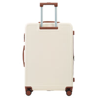 Hardshell Luggage Sets 3 Pcs Contrast Color Suitcase With Spinner Wheels And Tsa Lock 20" 24" 28" Available Brown White Abs