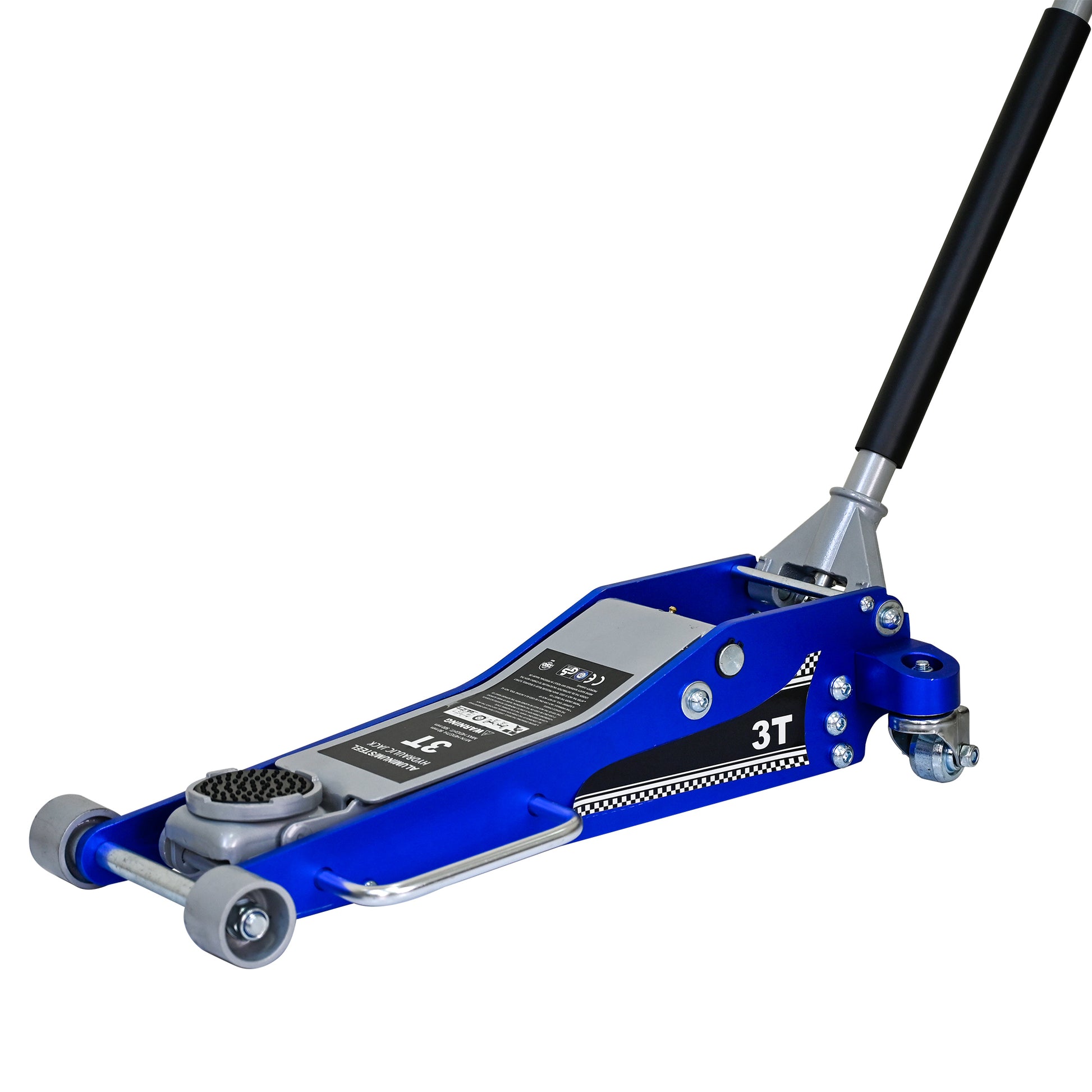 3T Aluminum Iron Horizontal Jack Blue Steel