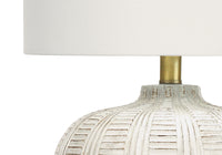 Lighting, 21"H, Table Lamp, Ivory Cream Shade, Cream Resin, Transitional Cream Polyresin