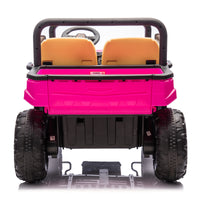 24V Xxxl Kids Ride On Utv W Parents Remote Control,Two Seater,Automatic Tipping Bucket,Rear Wheel Suspension,Slow Start,Portable Handle,Safety Belt,Led Light,Usb,Mp3,Bluetooth,Horn For Kids Aged 3 8. Pink 50 99 Lbs Polypropylene