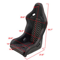 Racing Seat Black Pu Fiberglass