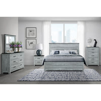 Kicks Grey Wash King Bed Gray Wash Solid Wood Mdf