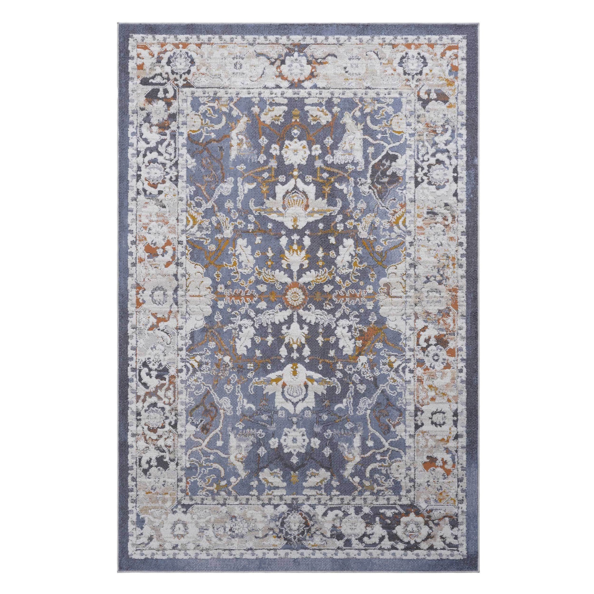 Naar Payas Collection 2X3 Blue Traditional Non Shedding Living Room Bedroom Dining Home Office Stylish And Stain Resistant Area Rug Blue Polyester