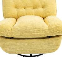 360 Swivel Recliner Adjustable Chair Chenille Glider Swivel Reclining Sofa Chair With Black Metal Round Base Yellow Yellow Foam Upholstered