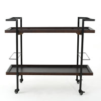 Bar Cart Walnut Brown Wood