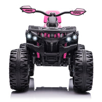 Kids Atv 4 Wheeler, 24V Kids Ride On Toy For Big Kid W Bluetooth, 800W Motor,Pink Pink Abs