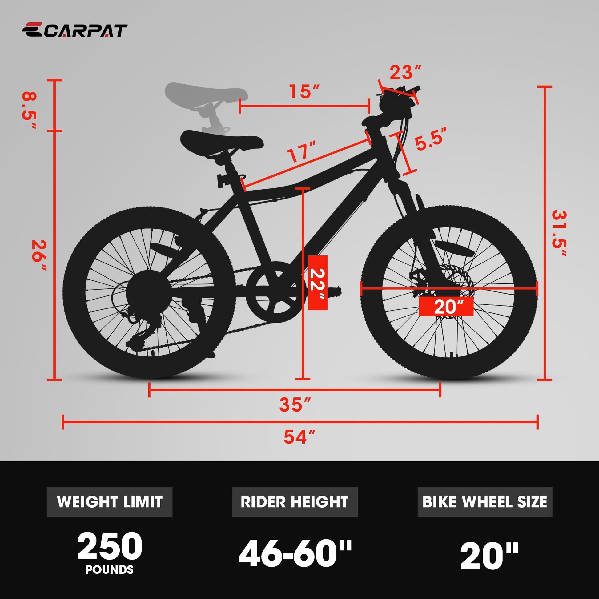 S20101 Ecarpat 20 Inch Kids Bike, Boys Girls Mountain Bike Ages 8 12, 7 Speed Teenager Children Kids' Bicycles, Front Suspension Disc U Brake, 14 Inch Height Steel Frame Green Polyurethane Foam Carbon Steel
