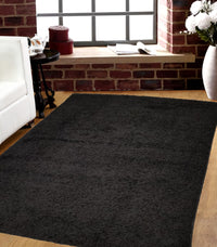 Shaggy Area Rugs, Carpets For Livingroom, 5X7 Area Rugs ,Shaggy Black Rectangle 5&7 Black Contemporary Abstract Polypropylene