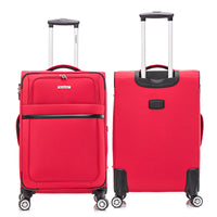 3 Piece Fabric Soft Luggage Set With Swivel Wheels And Password Lock, 20 26 30 Inches Red Fabric