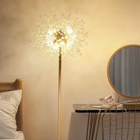 69 Inch Crystal Floor Lamp, Modern Standing Lamp With K9 Crystal, Led Floor Lamp With On Off Foot Switch, Metal Tall Pole Lamp For Living Room, Girls Room, Bedroom, Dresser, Office, Gold Finish