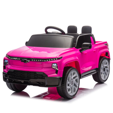 12V Kids Ride On Car W Parents Control,Licensed Chevrolet Silverado,Four Wheel Suspension,Led Lights,Bluetooth,Music,Usb,Mp3,Power Display,Speeds 1.86 3.11Mph For Kids Aged 2 5. Pink 50 99 Lbs