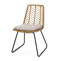 Deja Chair,2Pcs With 2 Cushions Light Brown Rattan