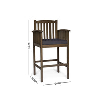 Casa Acacia Barstool Grey Acacia Wood