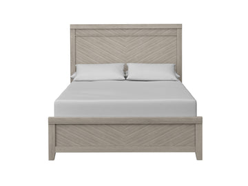 King Bed Light Gray Solid Wood Mdf