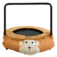 Xtp009 Assembled Children'S Trampoline Happy Expression Outdoor And Indoor Dual Use Monkey Black And Red Foldable Iron Tube For Kids Age 3 7 Yellow Black Steel