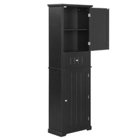 Tall Bathroom Storage Cabinet, Freestanding Storage Cabinet With Drawer And Adjustable Shelf, Mdf Board With Painted Finish, Black Black Mdf