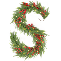 72'' In. Lighted Faux Spruce Garland Frosty Green American Design Pine