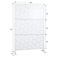 Outdoor & Indoor Privacy Screen Metal Privacy Screen 76" H 48" W, Freestanding Decorative Privacy Screen For Deck Balcony Patio, Privacy Fence Panels For Outside Lawn Garden Ps120 White White Steel