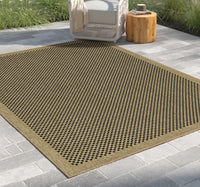 Earth Gc Ntl1003 Jute Black 5 Ft. 3 In. X 7 Ft. 3 In. Indoor Outdoor Area Rug Natural Black Polyester Polypropylene