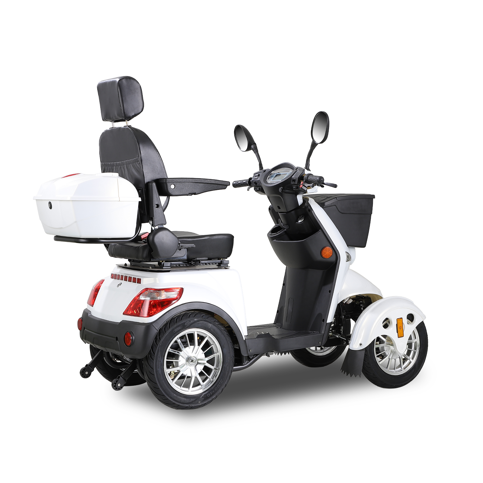 Xl3D4L Electric Mobility Recreational Travel Scooter For Adults,Mobility Scooters For Seniors, 4 Wheel Powered Mobility Scooters White Abs Pc Abs Pc