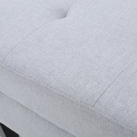 Storage Ottoman Light Grey Fabric